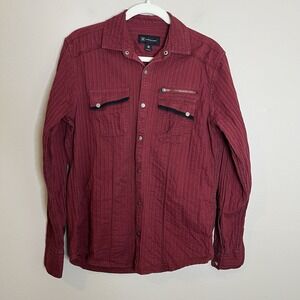 Woman's Y2K Button‎ Long Sleeve Red Grunge Goth Whimsigoth Steampunk Ribbed 90s